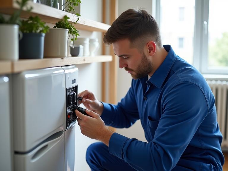 Teknisyen melakukan penyelenggaraan alat elektronik rumah